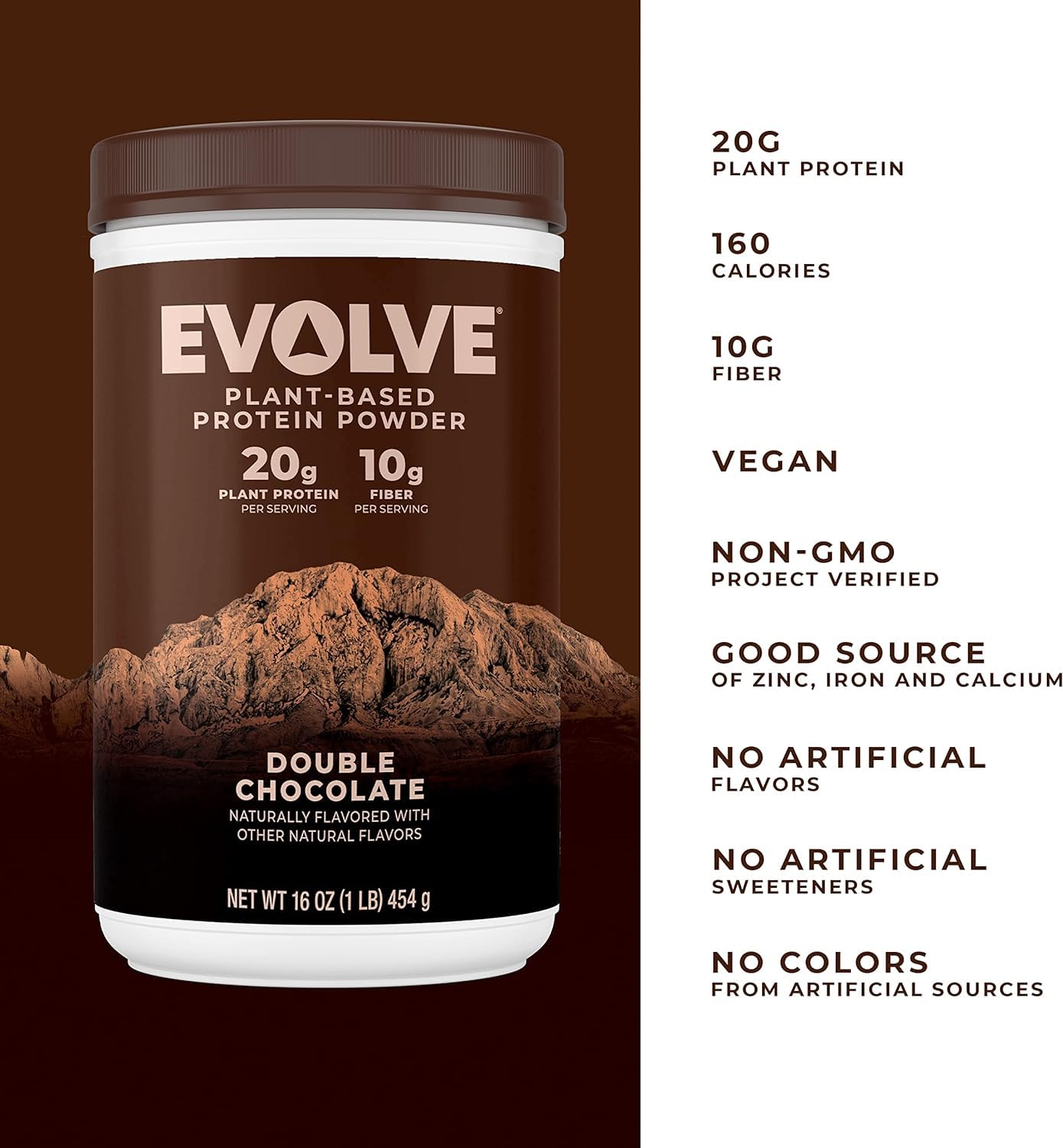 Evolve Plant Based Protein Powder, Double Chocolate - Image 2