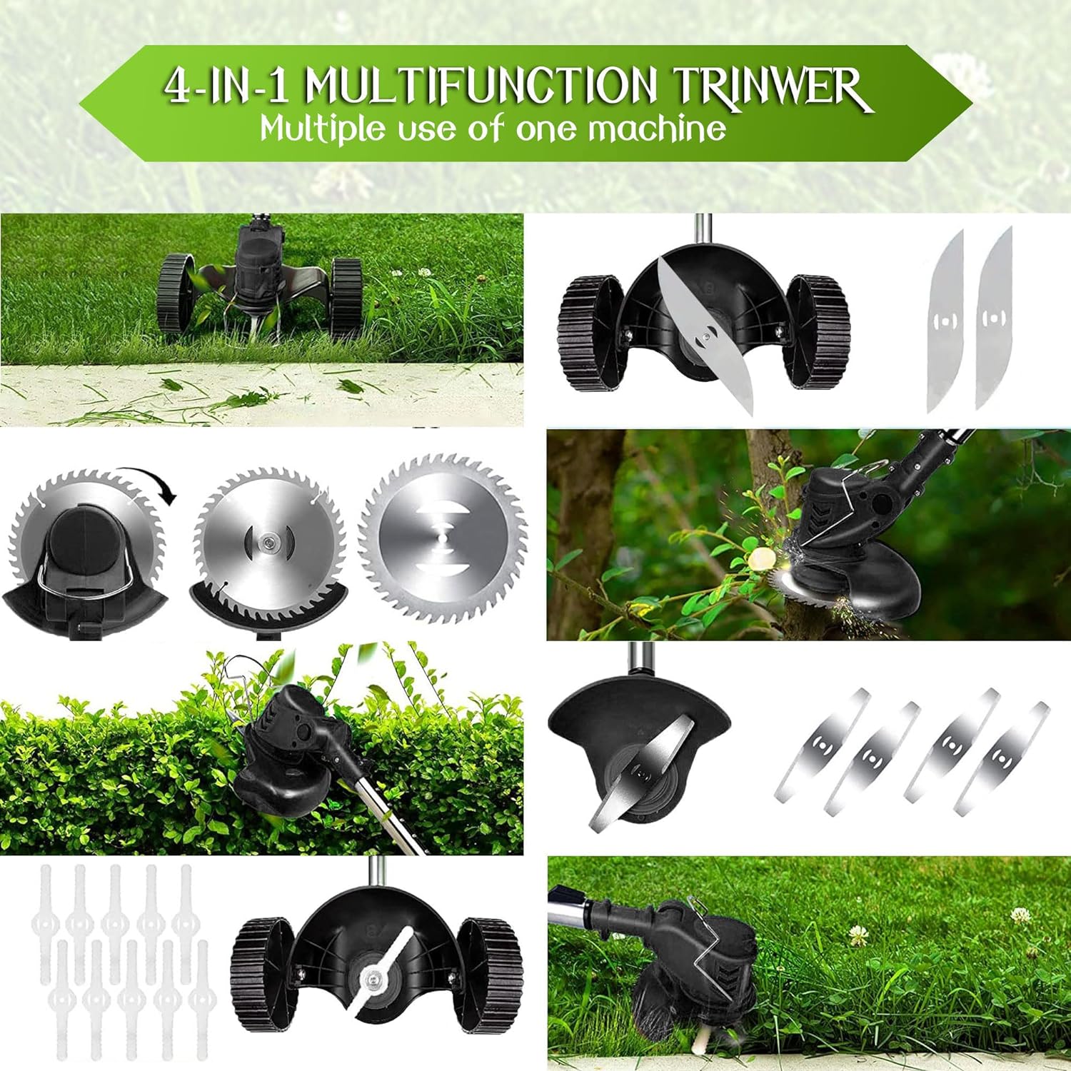 Electric Weed Eater 21V Weed Eater with 2 Li-ion Battery - Image 3